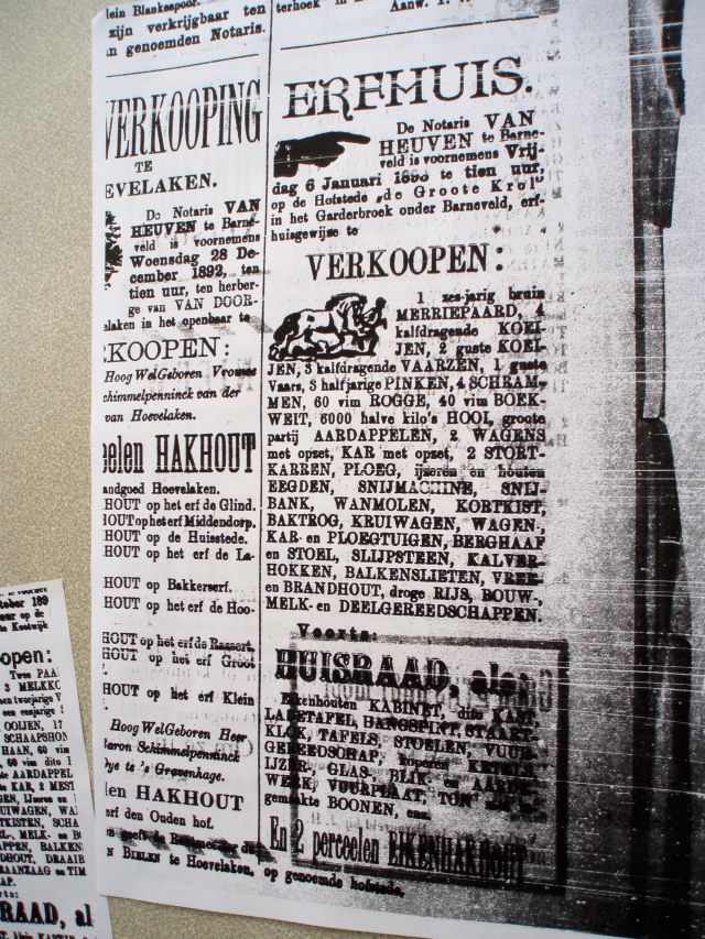 80 Advertentie van de verkoop van het erfhuis "de grote Krol".